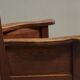 Antique solid oak armchair, 19th-century farmer style.