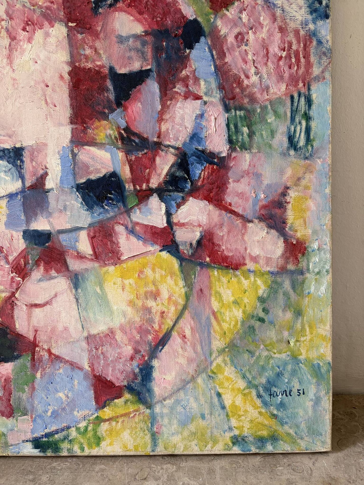 Abstract composition, signed Favre 1951