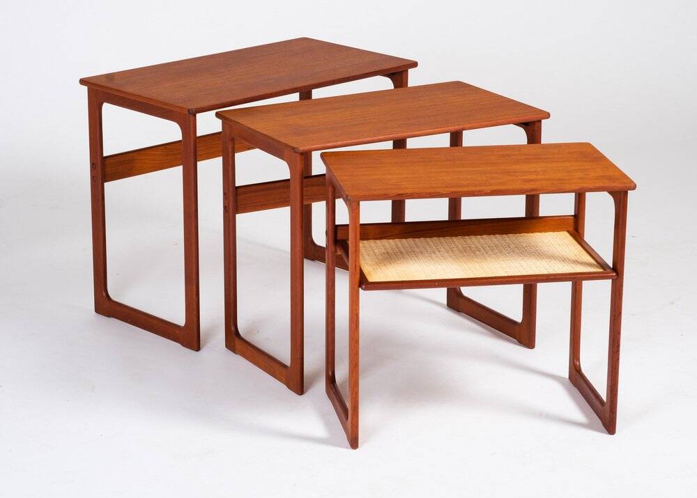 Nest of Teak Tables by Johannes Andersen for CFC Silkeborg, Denmark, 1950s, Set of 3