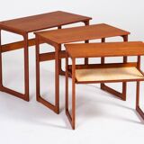 Nest of Teak Tables by Johannes Andersen for CFC Silkeborg, Denmark, 1950s, Set of 3
