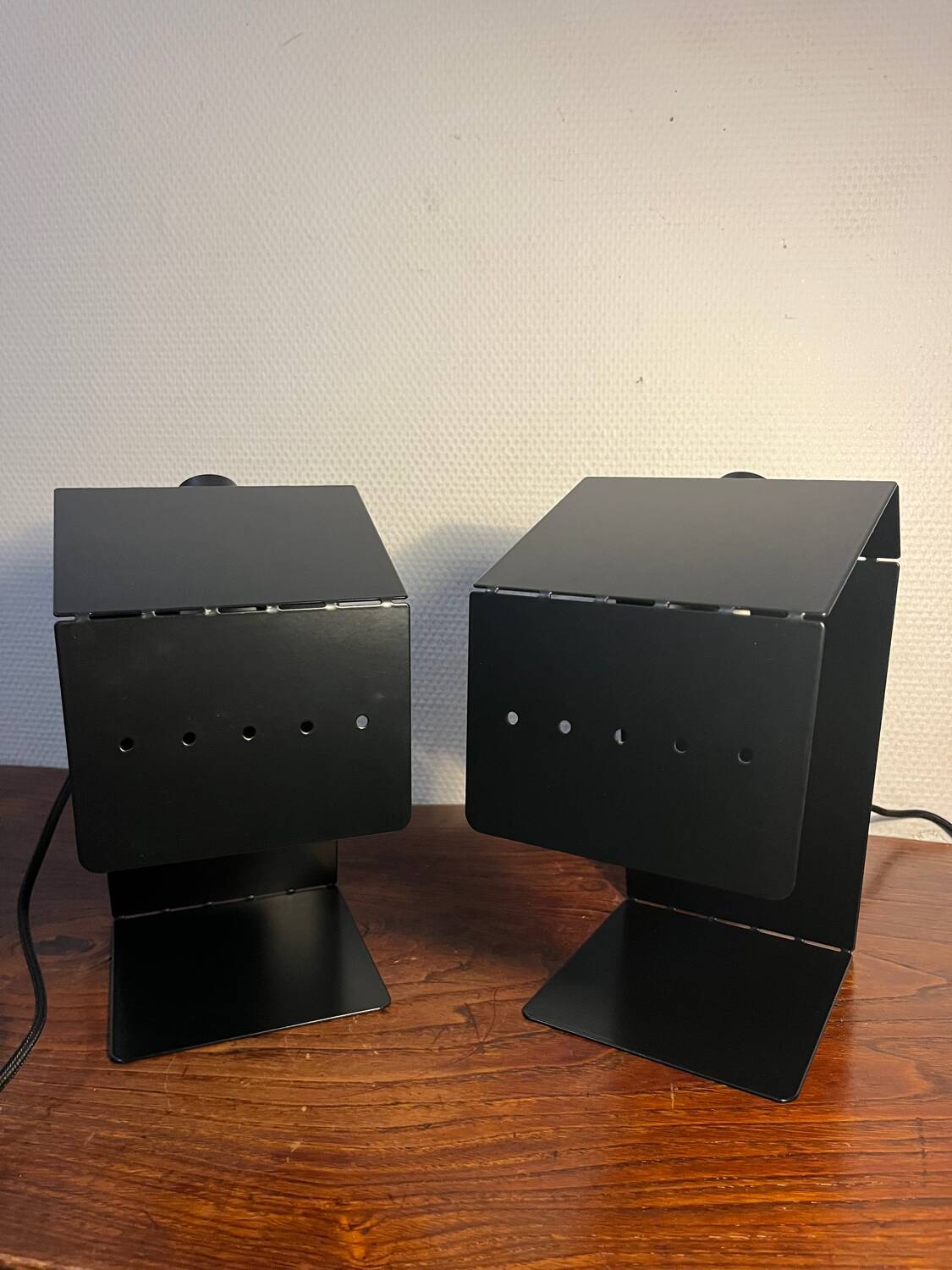 Pair of Teruki folded metal table lamps