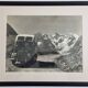 Vintage silver print of a mountain and alpine glacier framed 53x43 cm 1960