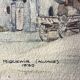 Tableau aquarelle Riquewir, Alsace en 1930 signée