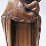 Sculpture wood virgin and child signed