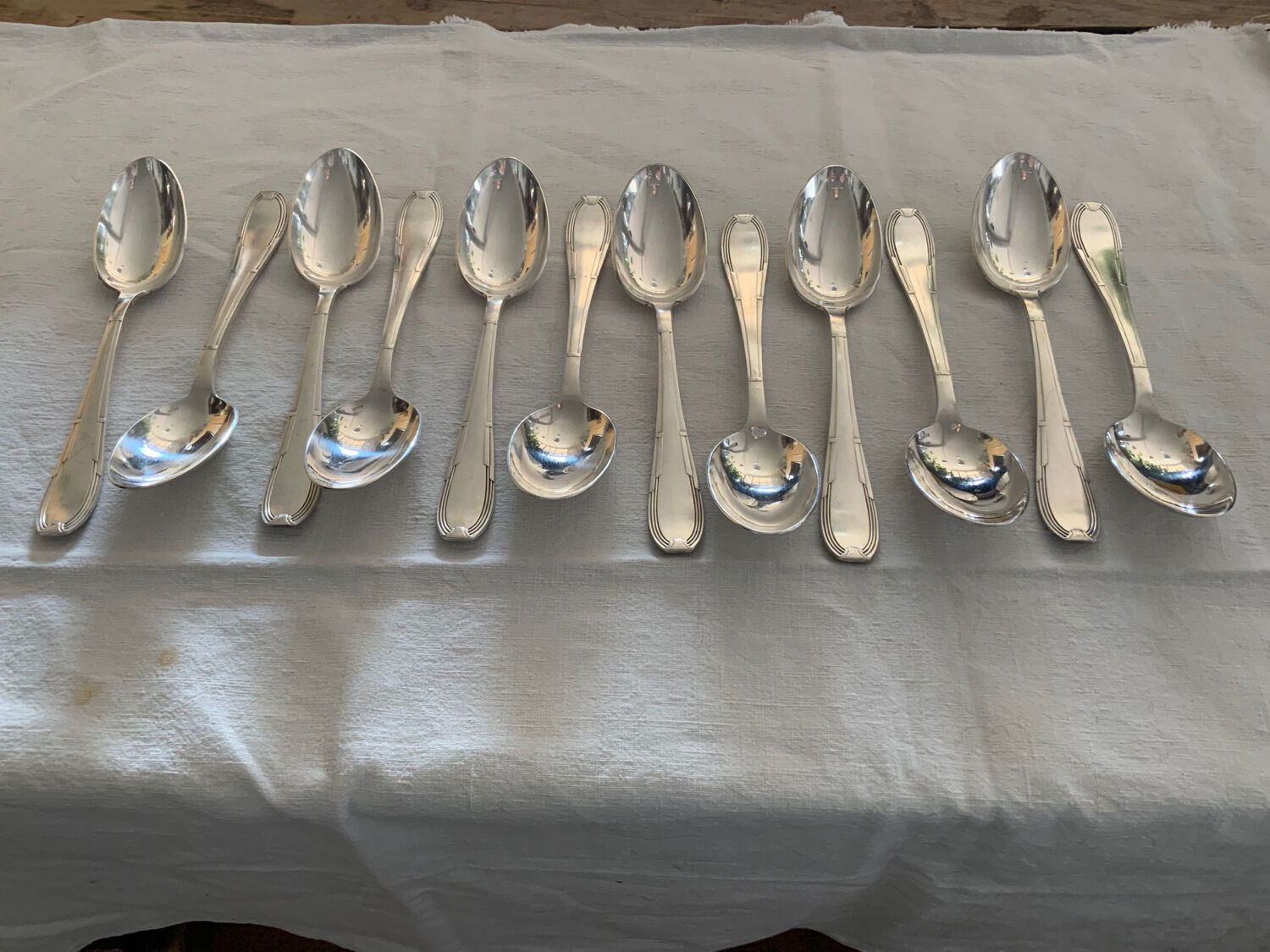 12 silver-plated spoons