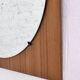 Miroir rond des années 60 - 70 sur cadre carré en bois