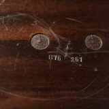 Table Basse Vintage Mid-Century en Acajou, Danemark, avec Motif Peint à la Main par Ole Wanscher