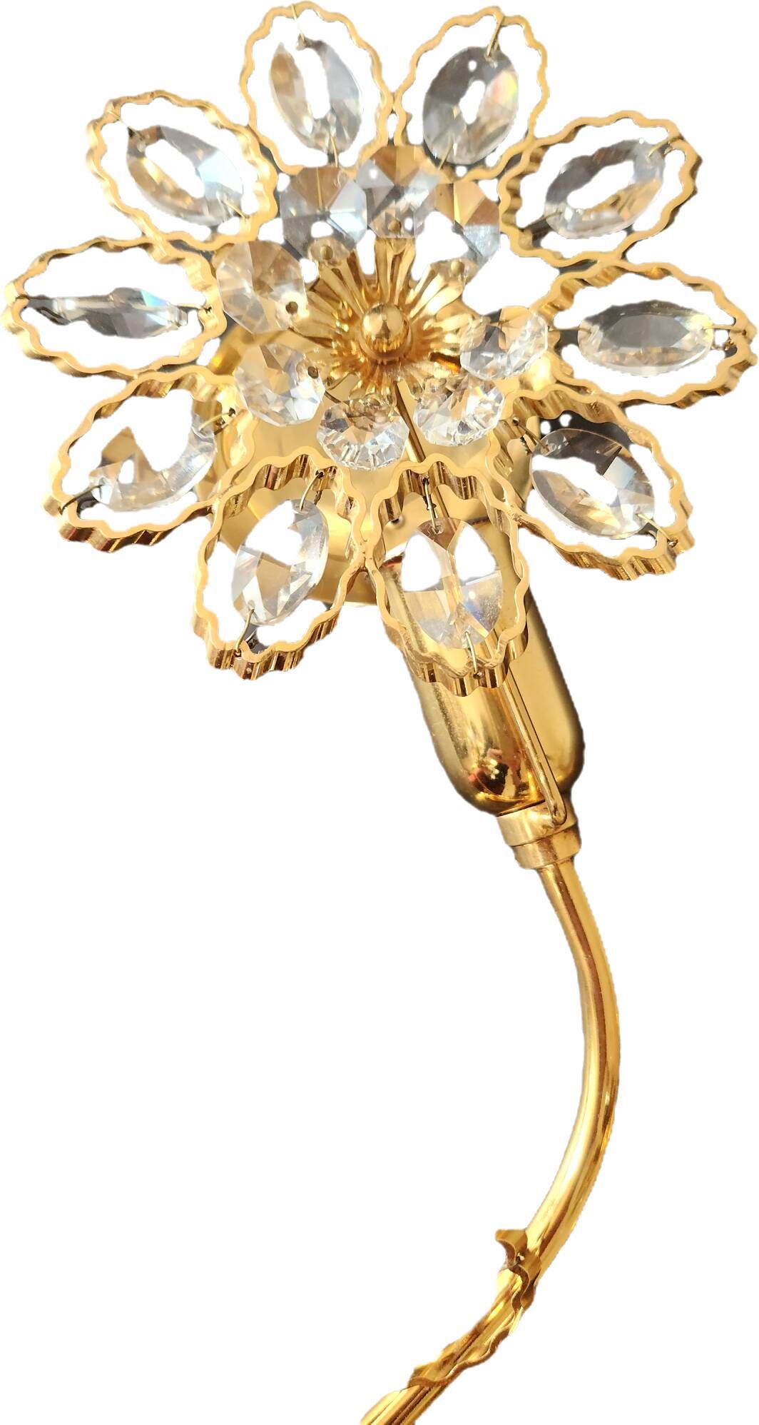 Palwa Hollywood Regency vergoldet Wandlampe Messing Swarovski Kristallen