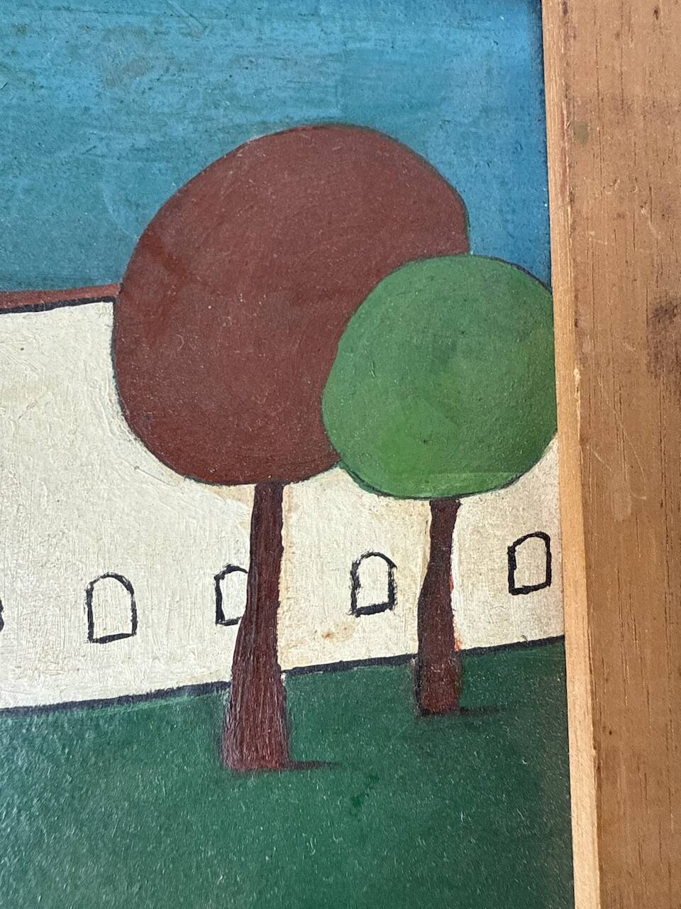 M.Lintz 77 naive oil painting framed