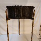 Vintage round tripod planter attributed to Jacques Adnet - 50s/60s