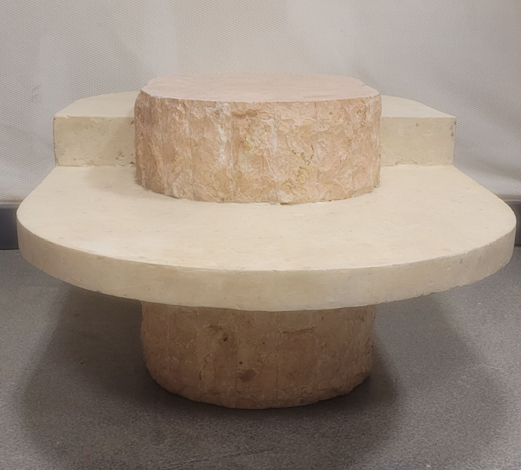 Oval stone coffee table Mactan brutalist marble by Magnussen PONTE