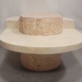 Oval stone coffee table Mactan brutalist marble by Magnussen PONTE