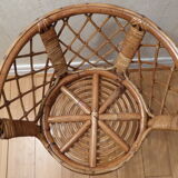 Vintage gold rattan armchair