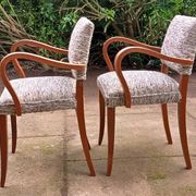 Bridge chairs in Art Deco fabric from the 1950s and vintage.