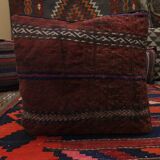 Traditional Handwoven Wool Deep Red Cushion Cover  41x41cm