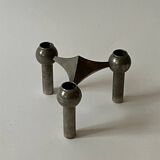 Stoff Nagel designer candlestick in genuine chrome-plated metal, Denmark 1970