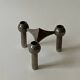 Stoff Nagel designer candlestick in genuine chrome-plated metal, Denmark 1970