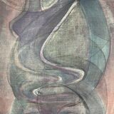 Painting / oil on canvas abstract face signed and dated 1981