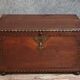 Naval officer's chest in solid mahogany-stained wood