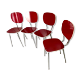 Set of 4 chairs 1960 Formica red perfect condition