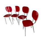 Set of 4 chairs 1960 Formica red perfect condition