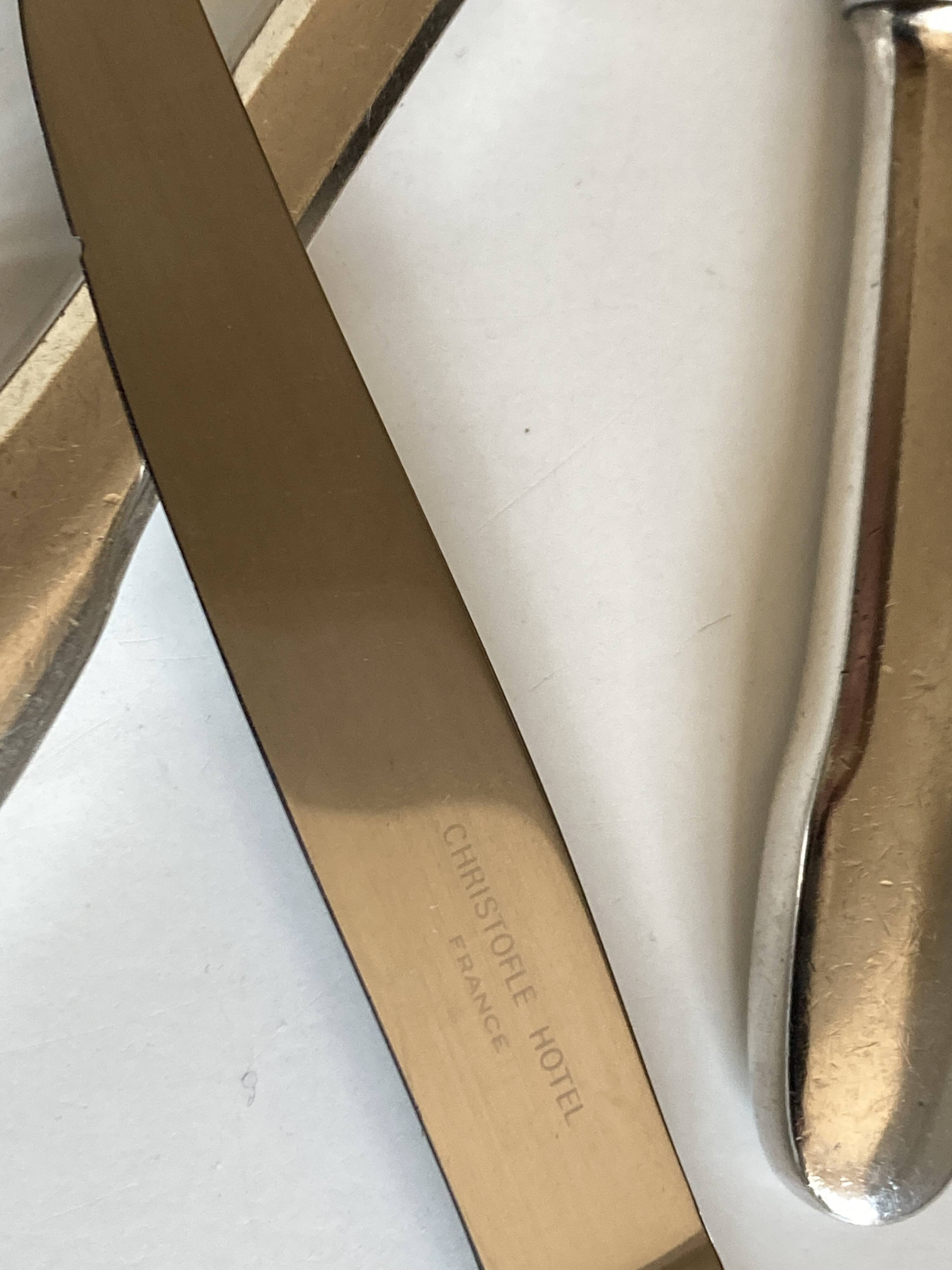 Set of 6 Cluny Christofle brasserie dessert knives