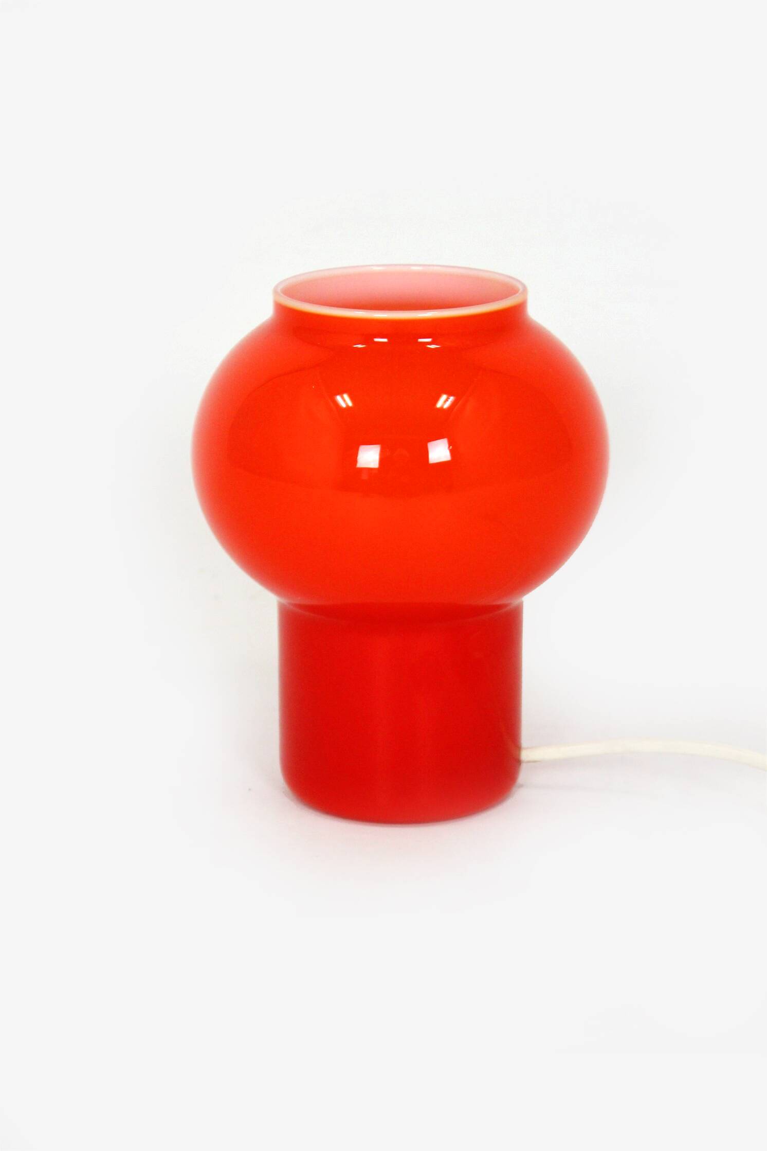 Vintage Red Glass Table Lamps attributed to Štěpán Tabery, 1970s