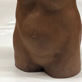 School bust of a female body in red clay terracotta
