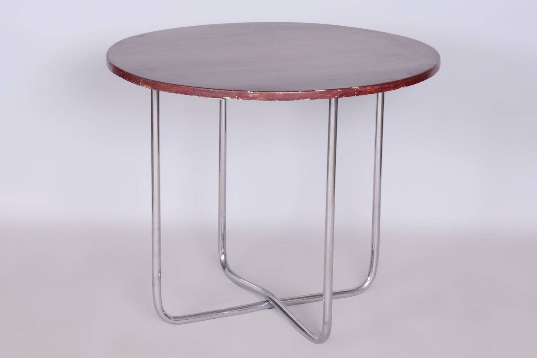 Czech Bauhaus Chrome Dining Table and Chairs attributed to Hynek Gottwald, 1930s, Set of 5