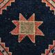 Pomegranate Red & Navy Blue Vintage Runner Rug, Geometric Pattern Runner