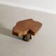 Vintage Small French Free Form Sculptural Side Wooden Sofa Table, 1960s