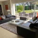 Taupe leather sofas