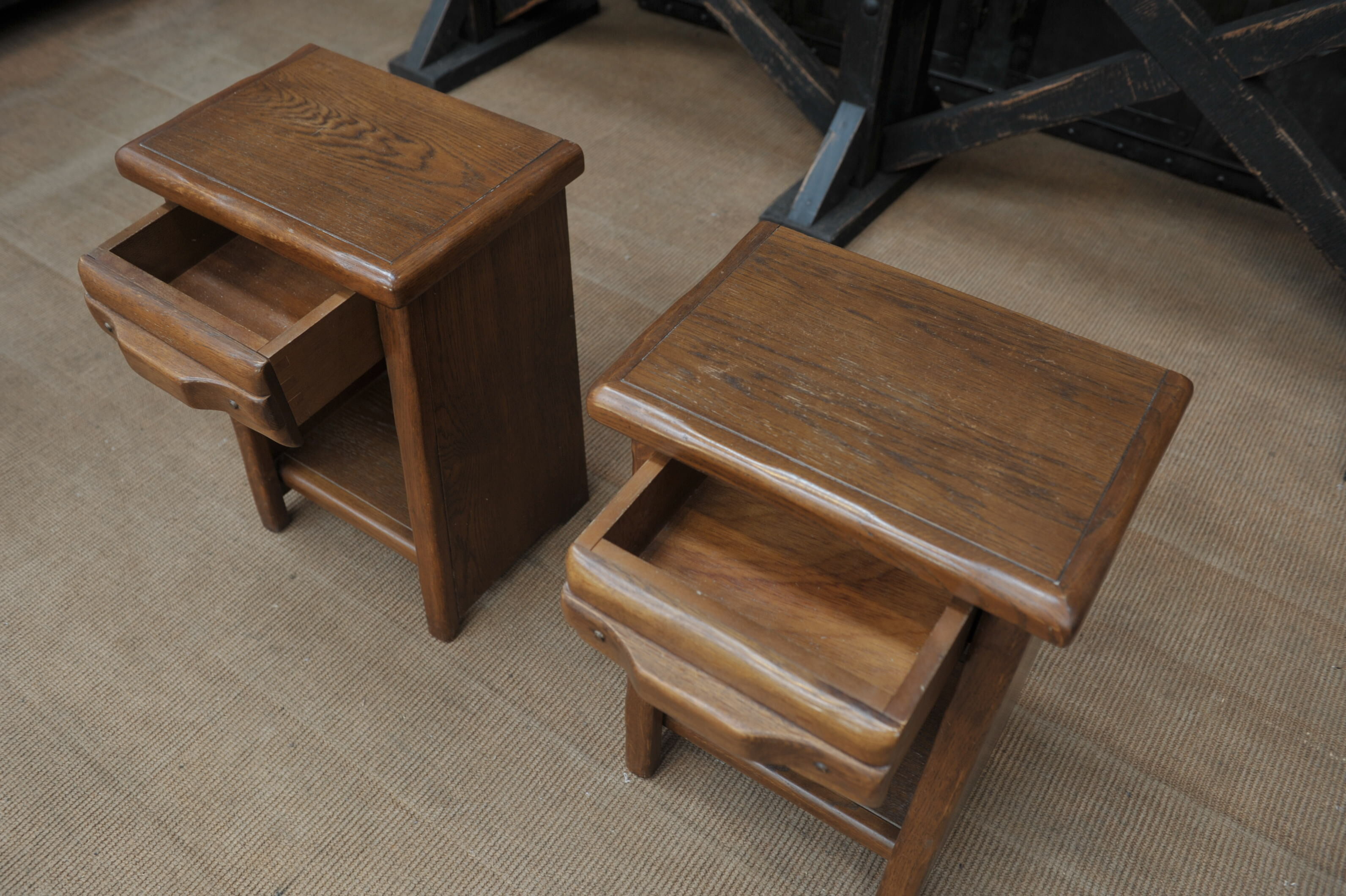 Pair of oak bedsides 1970
