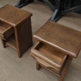 Pair of oak bedsides 1970