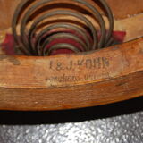 J.J. Kohn barber's chair in curved wood and spring mechanism