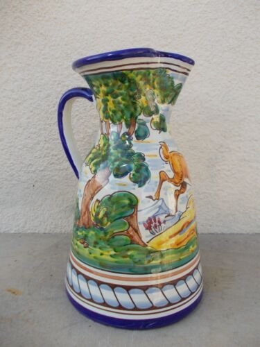 Ceramic Talavera pitcher hand-painted décor