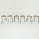 6 x Tabouret industriel design hollandais années 1960