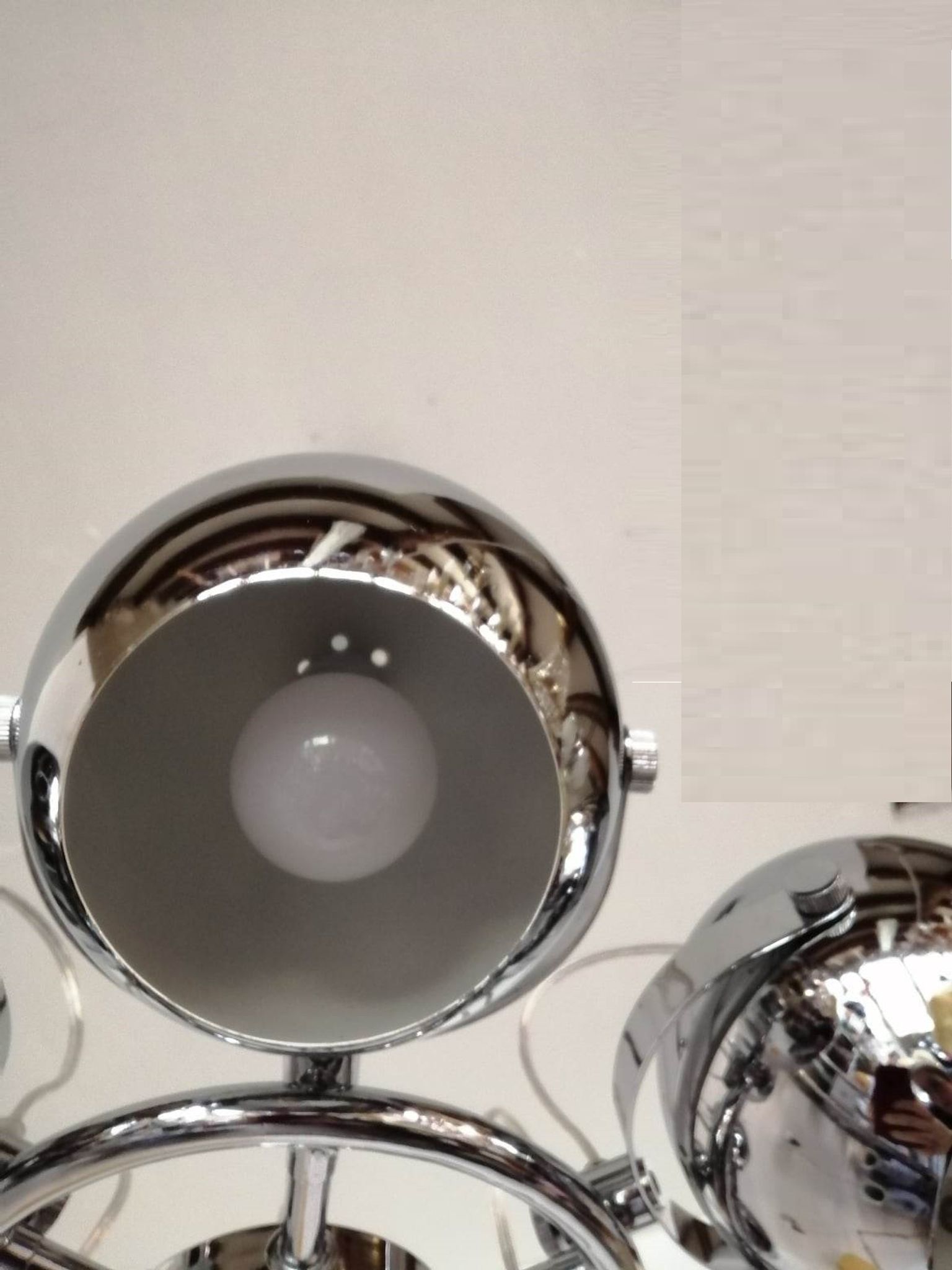 Lustre 70/80," present time", 6 globes chromés