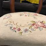 Old canvas flower chair