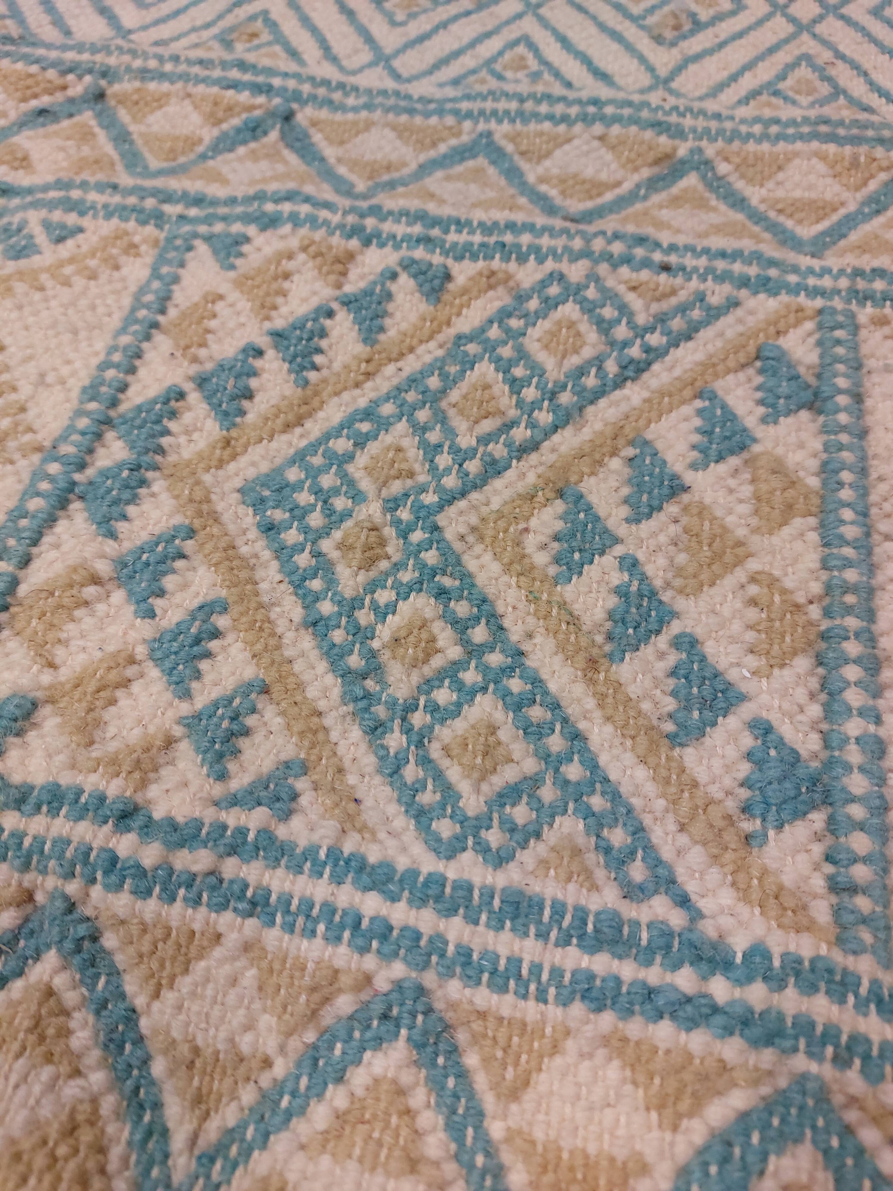 Tunisian Berber Rug - Margoum Rug - Handwoven Wool - 210x160 cm