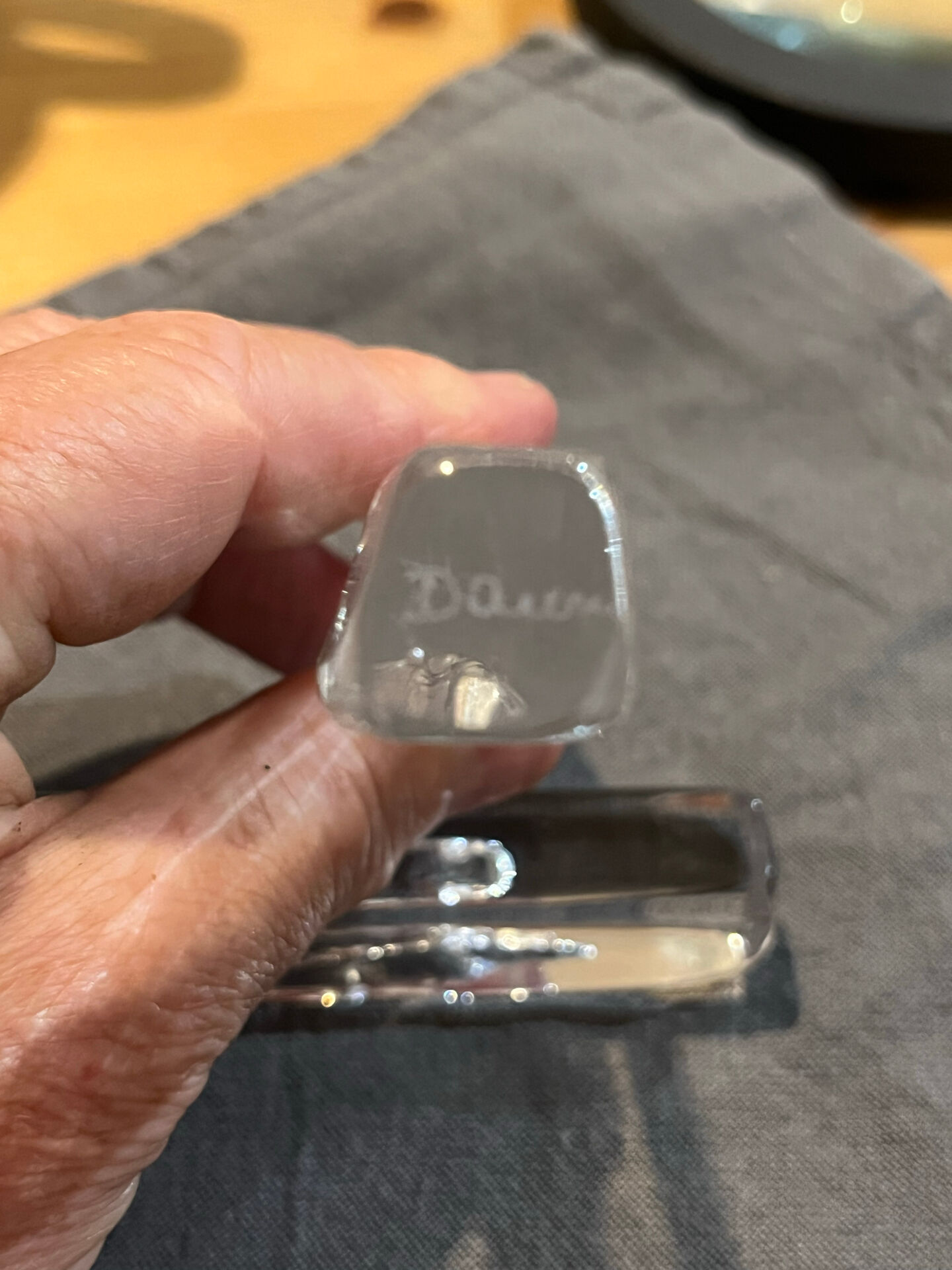 Set of 12 crystal knife rests by Daum - 1960