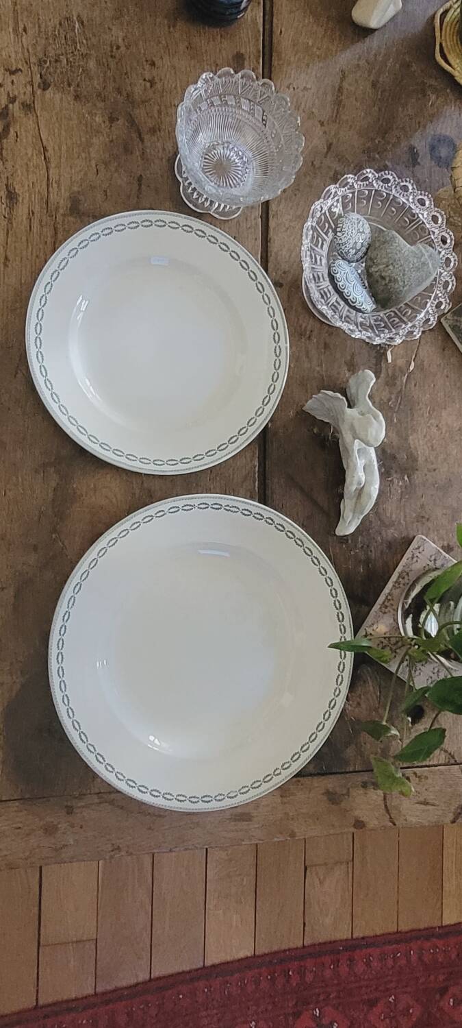 Sarreguemines iron earth serving dishes