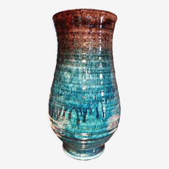 Vase en céramique de grès avec dégradé de couleur de l'atelier Accolay