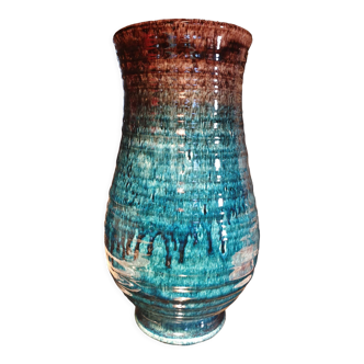 Vase en céramique de grès avec dégradé de couleur de l'atelier Accolay