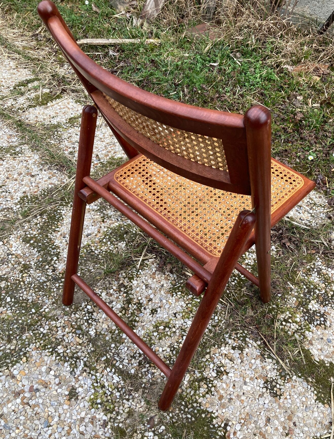 Pair of Italian folding chairs in vintage canning