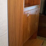 Bibliothèque haute en teck style rétro vintage milieu du siècle avec intérieur bureau par G-Plan