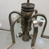 1930 Art deco Metal chandelier Functionalism, Czechoslovakia