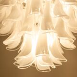 Murano glass chandelier in white and translucent glass