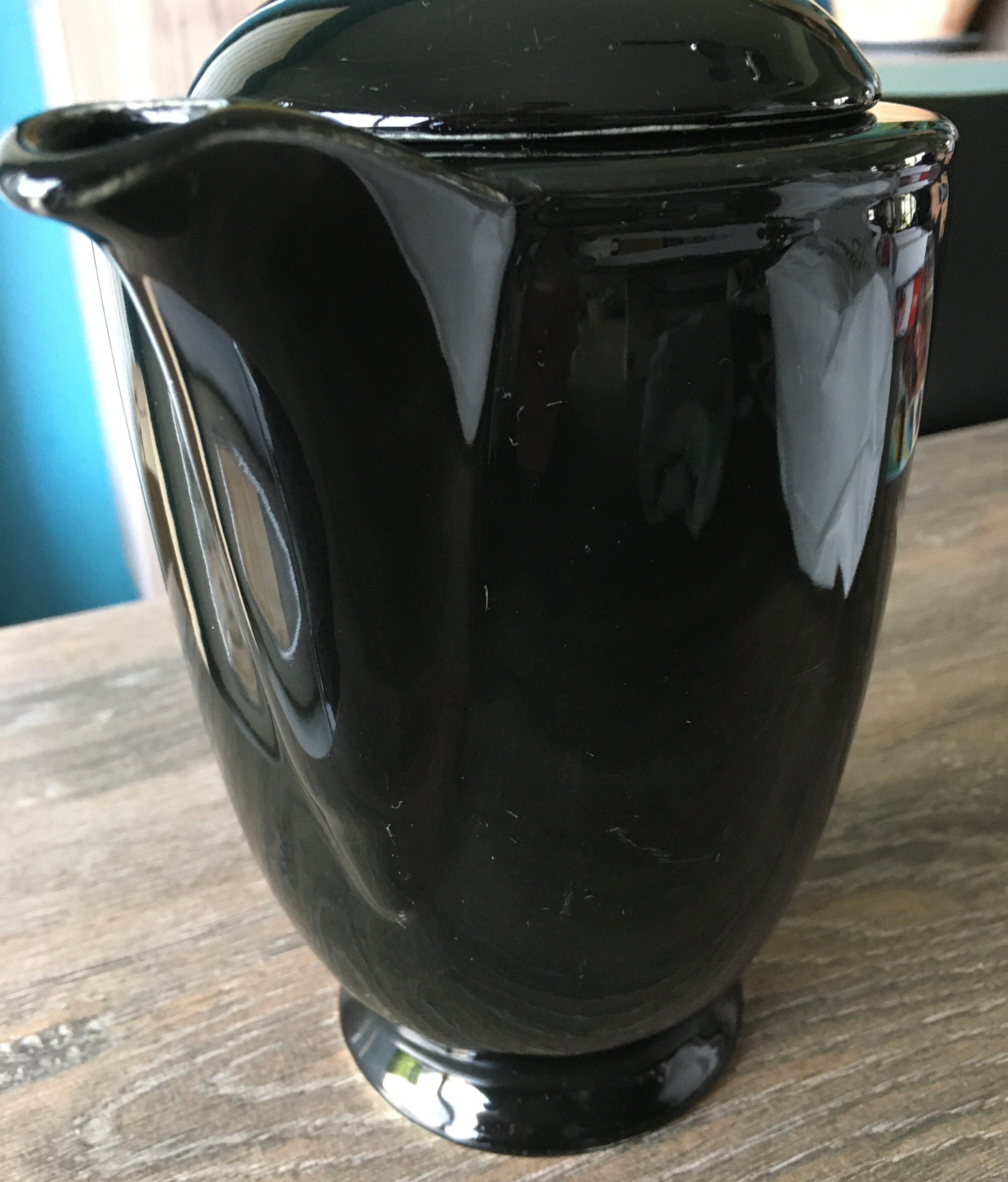 Black vintage teapot