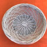 Silver grey woven wicker basket